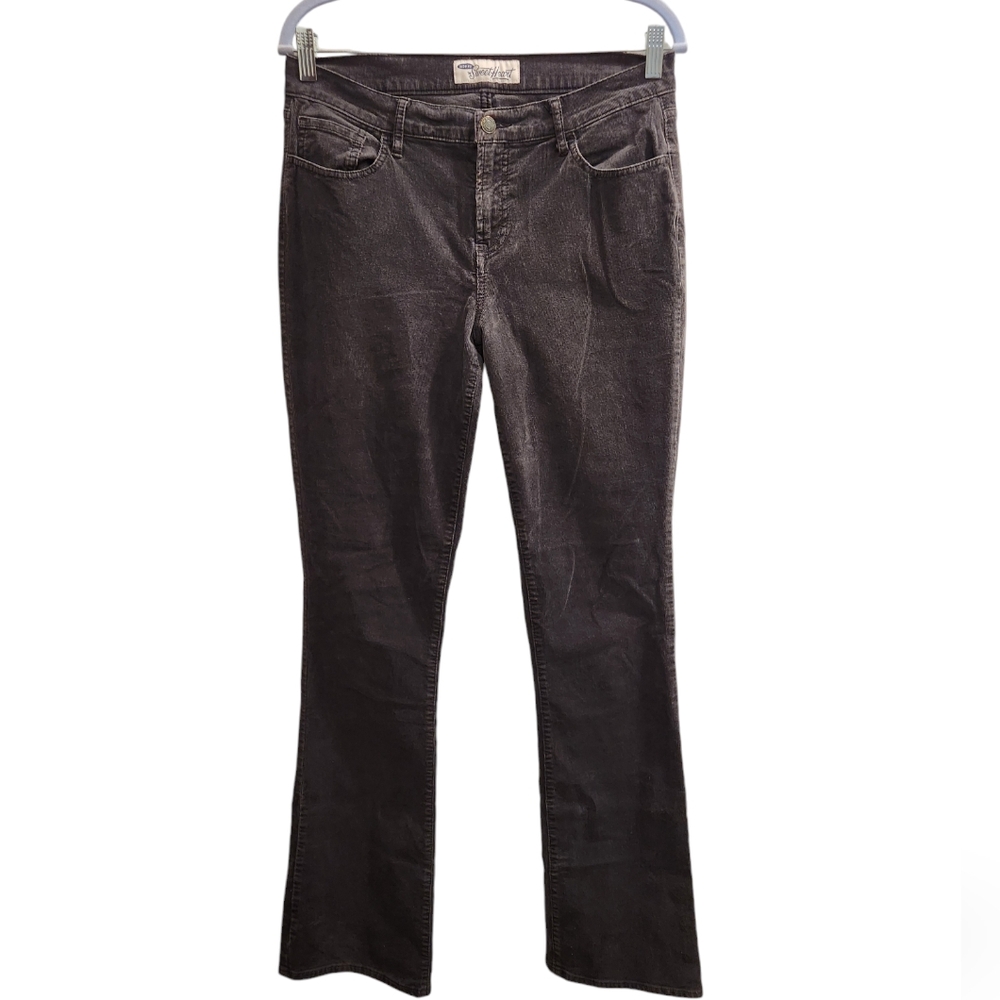 Y2K Old Navy the sweetheart dark grey straight leg corduroy pants size 8 Tall